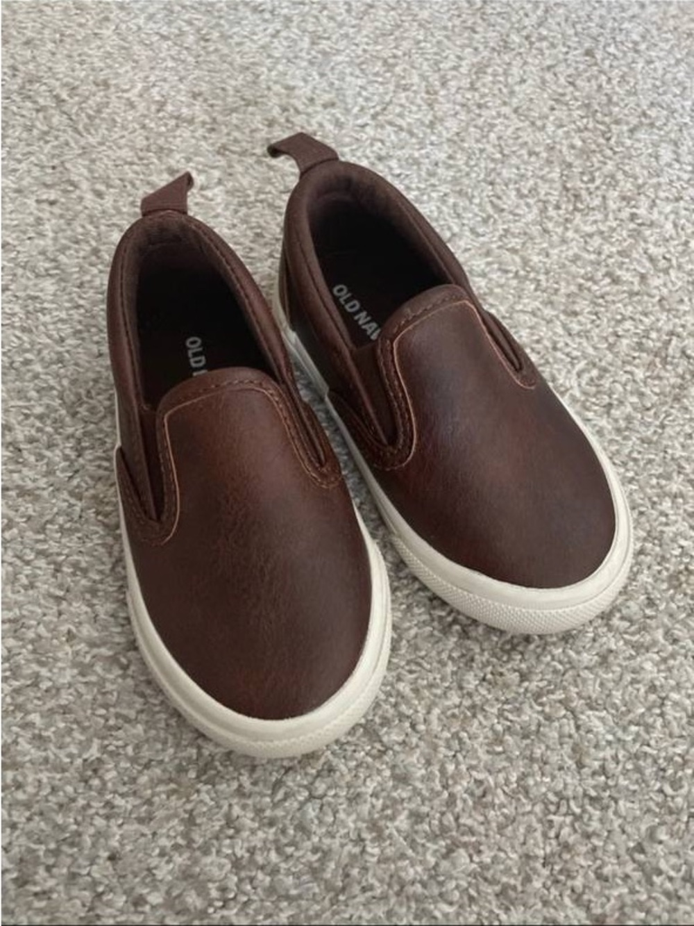 Old Navy Toddler Faux-Leather Slip-On Sneakers - Dark Brown - Size 5